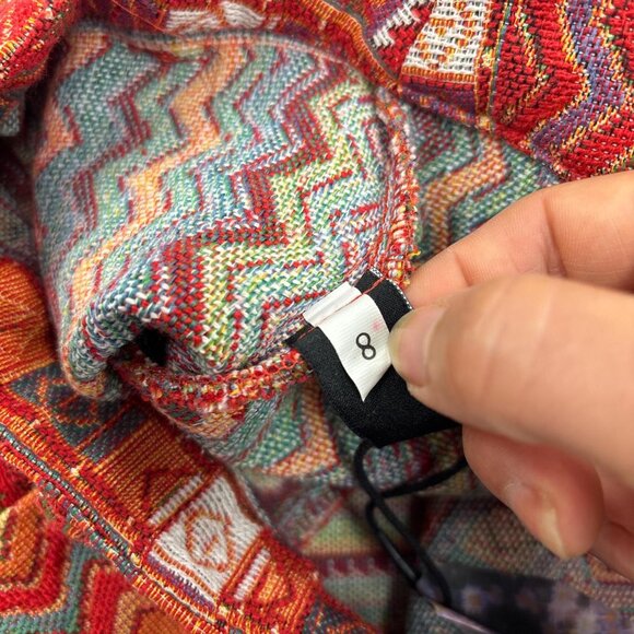 Cider Boho Geometric Mini Shorts Womens M Size 8 Red New With Tag - Picture 6 of 8